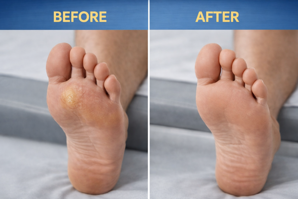 Corns and Calluses Treatment Before After