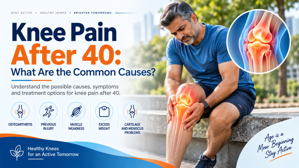Knee pain after 40 showing common causes and treatment options