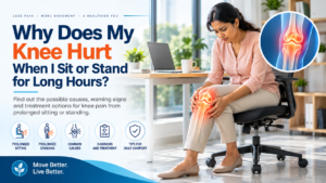 Knee pain after sitting or standing for long hours
